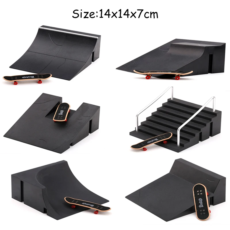 6 In 1 Mini Finger Park Figure Skate Scene Board Venue Combination Toys Skateboarders Ramp Track Toy Set For Boy Birthday Gifts