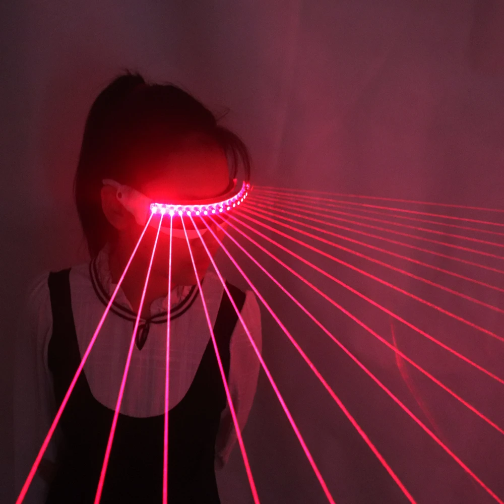 650nm czerwone okulary laserowe okulary przeciwsłoneczne LED 18 szt. Lazer napływ ludzi na scenę migające szkło Sexy Gogo Show