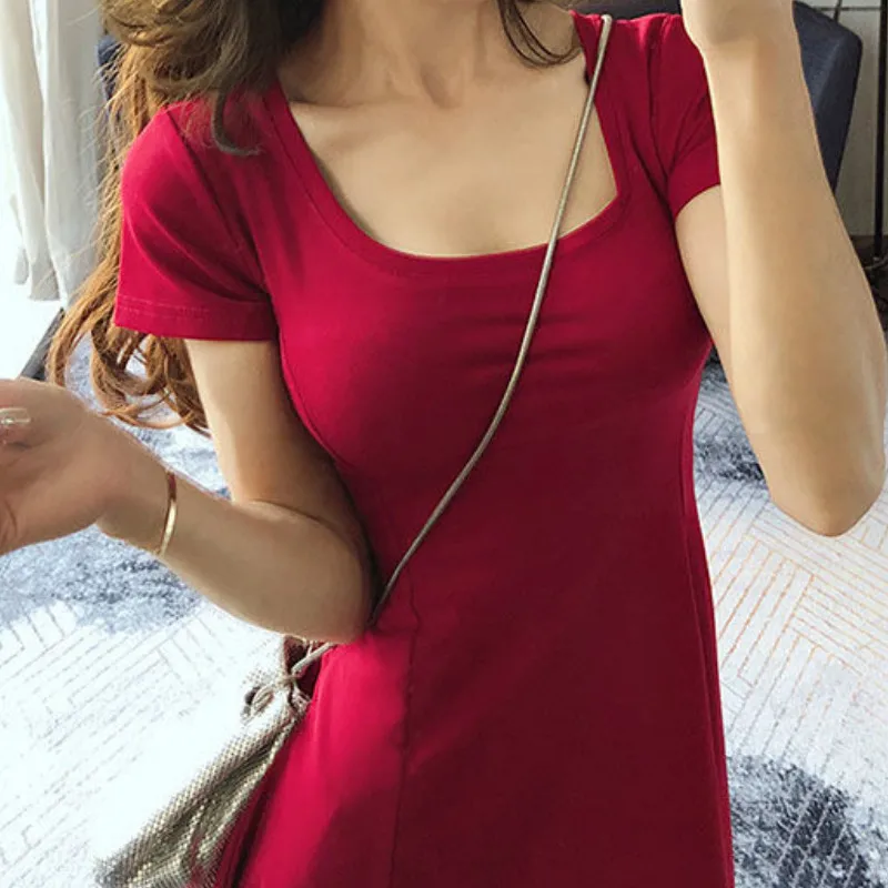 女性のフラウンス付きの伸縮性のあるタイトミニドレス,無地,セクシー,スリム,ビーチ,流行,かわいい,新しいコレクション