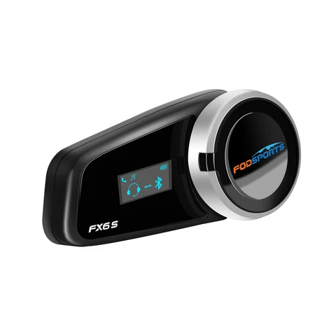 Fodsports FX6S мотогарнитура для шлема,мотоциклистов домофон,переговорное устройство Bluetooth для шлема, 6 участников BT5.0 Bluetooth гарнитура, FM радио, OLED экран.
