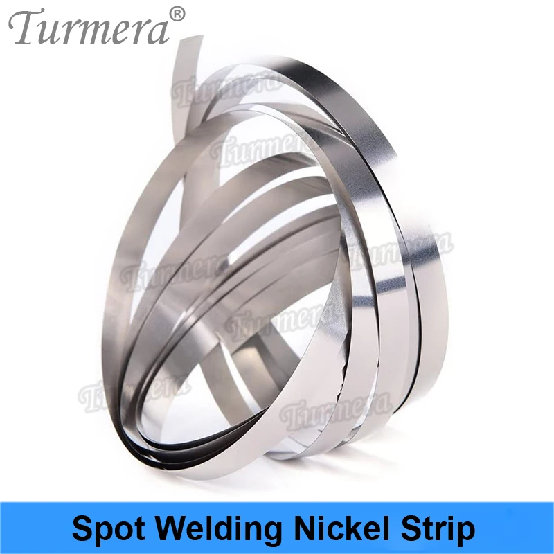 Turmera 1Roll 10Meter Nickel Strip of 0.12x8mm 0.15*8mm 0.2*8mm Nickel Tap for 18650 26650 32650 21700 Battery Pack Spot Welding