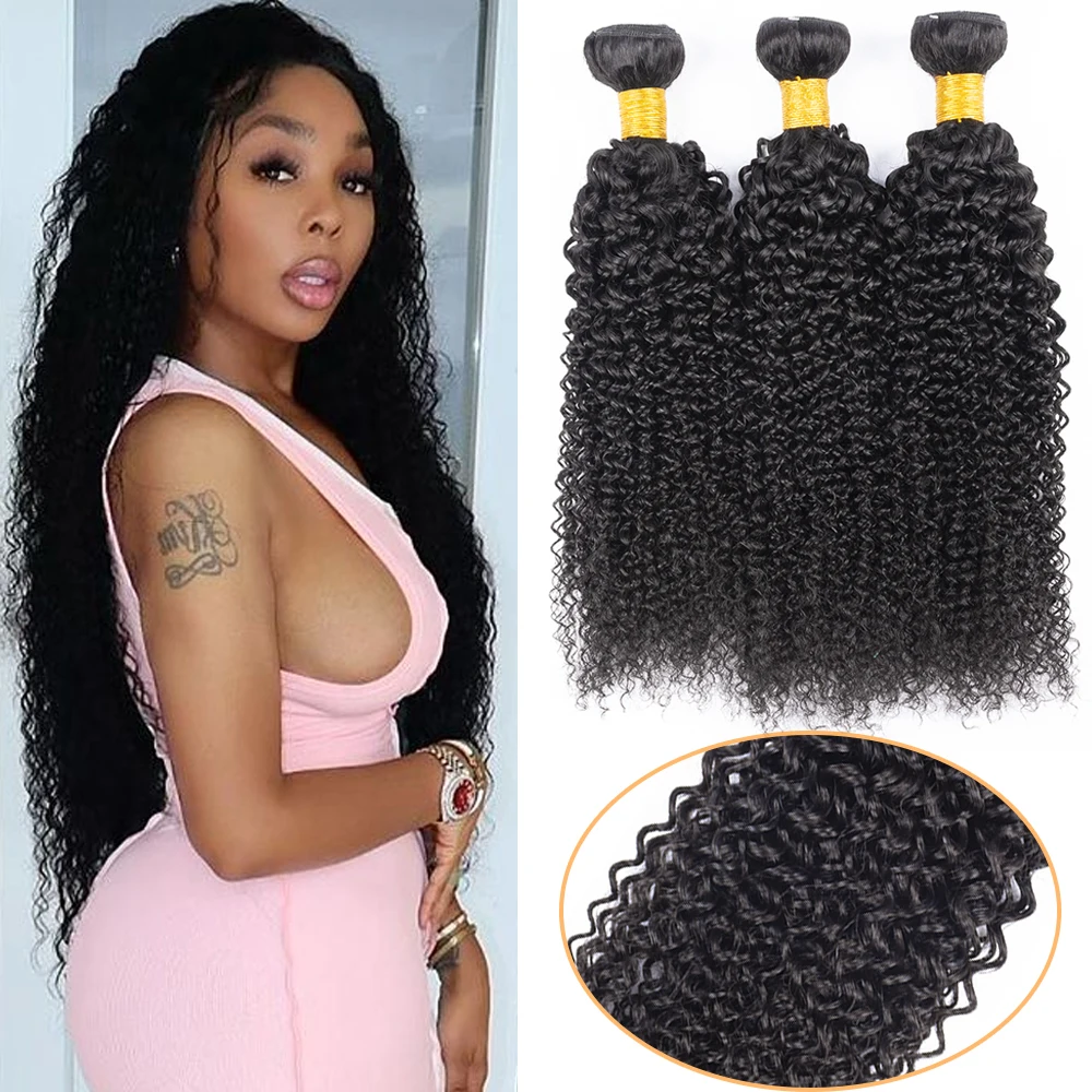 

Mongolian Kinky Curly Hair Bundles Weaving Soft 26 28 30 Inch Bundles Mongolian Virgin Human Hair Can Be Dyed & Tangle Free