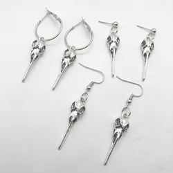 Pendientes de calavera de pájaro, joyería gótica, regalos para ella, para él, pendientes góticos, pendientes Punk, pendientes de pájaro