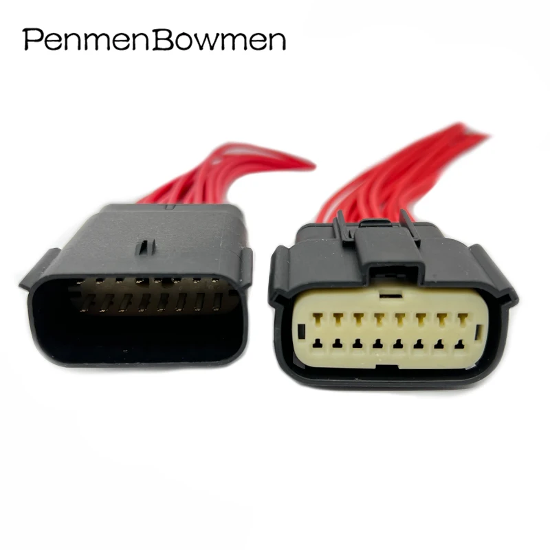 1 Set 16 Pin Auto Headlight Waterproof Electrical Cable Connector Male Female Wire Harness Plug For 33472-1601 33482-1601