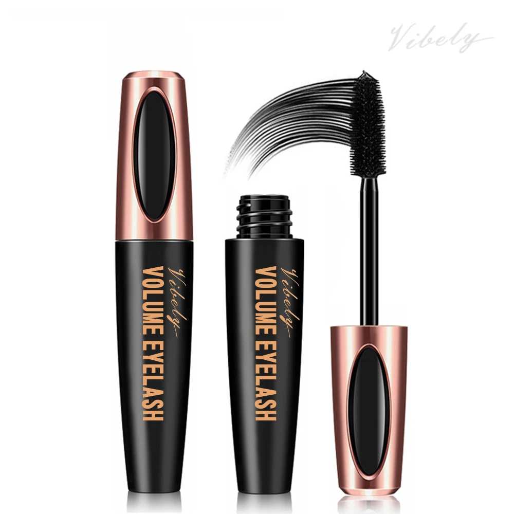 Rimel VIBELY Silk Fiber mascara 4d Volume Waterproof Eyelashes Lengthens Curled Long lashes Mascara Black Bright Eye Makeup Mask