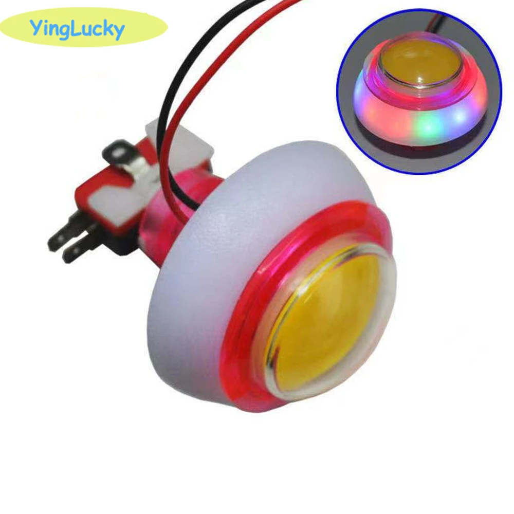 RGB Flashing Light DC12V Colorful Arcade LED Illuminated Push Button Micro Switch For Arcade Crane Machine DIY