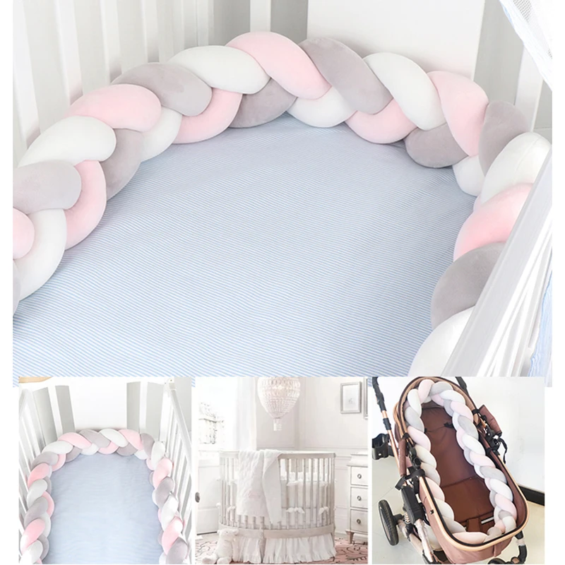 1-4 M 3 Knot Soft Baby Bed Bumper Crib Pad Protection Bedding for Infant Cotton Colorful Pillow Bumpers For Baby Room Decor