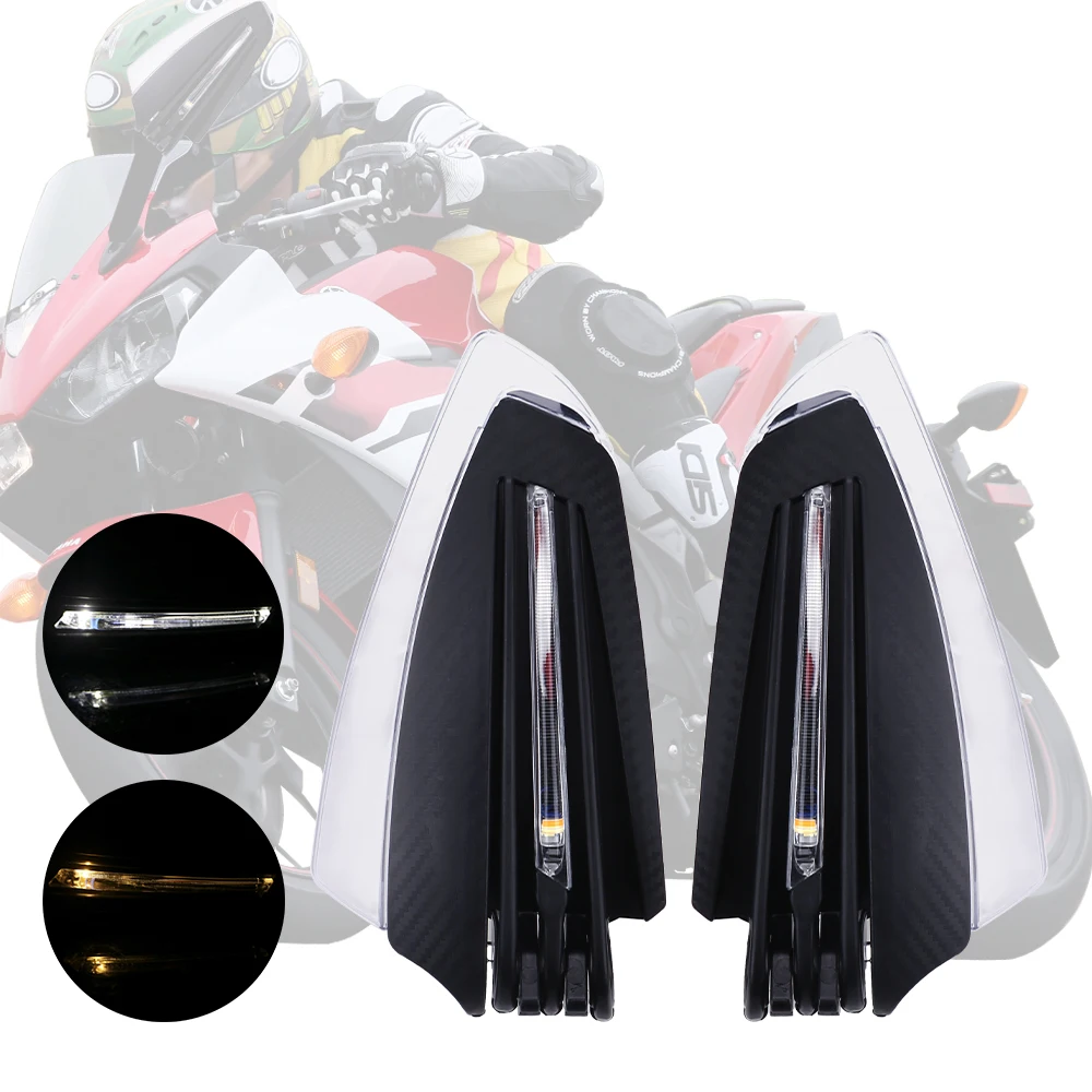 

Motorcycle Hand Guards Motorcycle LED Hand Guard Shield with Turn Signal Light Motorcycle Accessories Parts Windproof 22mm 7/8