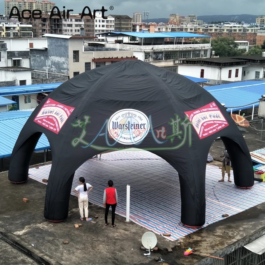 Palloncino per tenda ragno di colore nero a 6 gambe da 10 m di diametro con ventilatore adatto in vendita