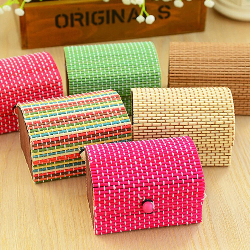 20pcs Household Storage Boxes Retro Small Fresh Simple Storage Bamboo Curtain Debris Box Jewelry Jewelry Soap Storage Box