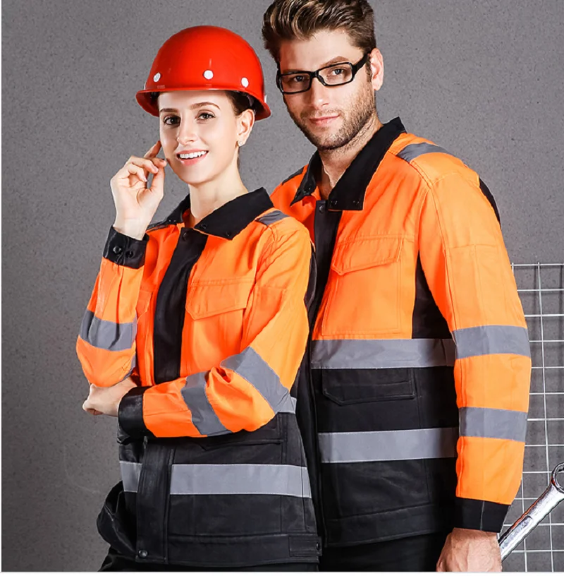 Reflective Stripe Coverall Working Uniforms Waterproof Railway Road Labor Protection Service Waterproof Road Administration Suit