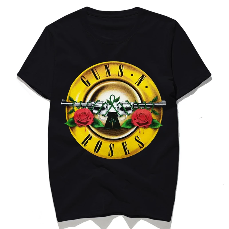 2021 New Fashion Rock Guns N Roses Band T-Shirt Men Clothes Black&White Heavy Metal Tops 3D Print Hip Hop Tees Large Size M-3XL