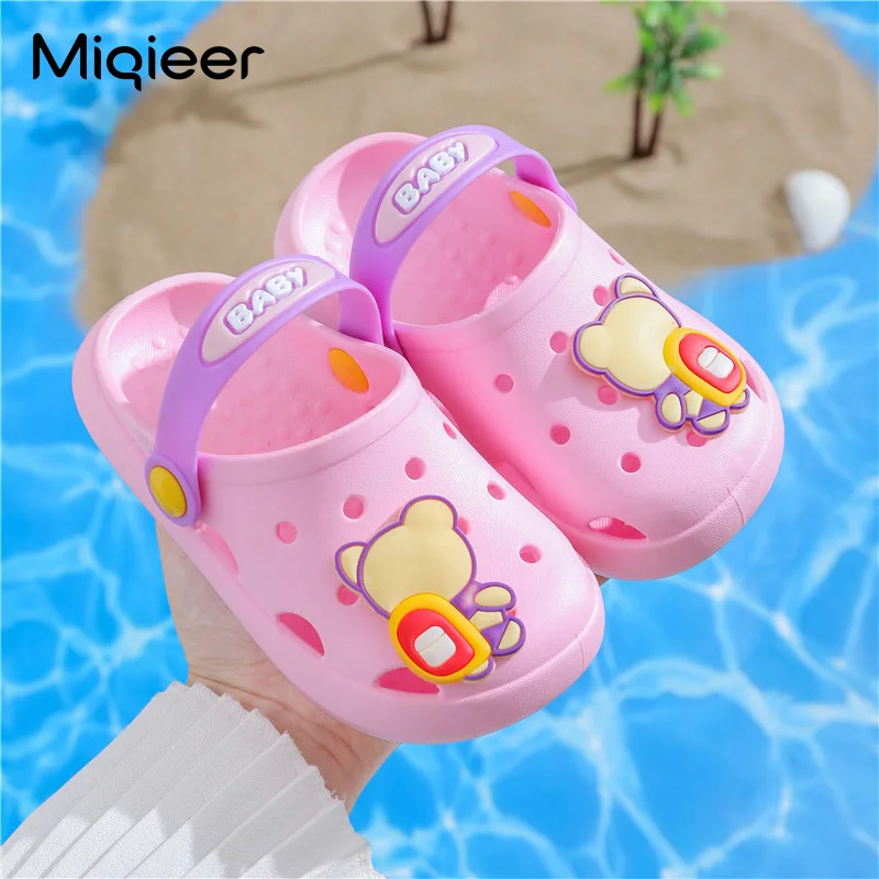 

2021 Kids Clogs Baby Mules Boys Girls Sandals Cartoon Flat Garden Shoes Beach Slippers Shower Flip Flop For Toddler Zuecos