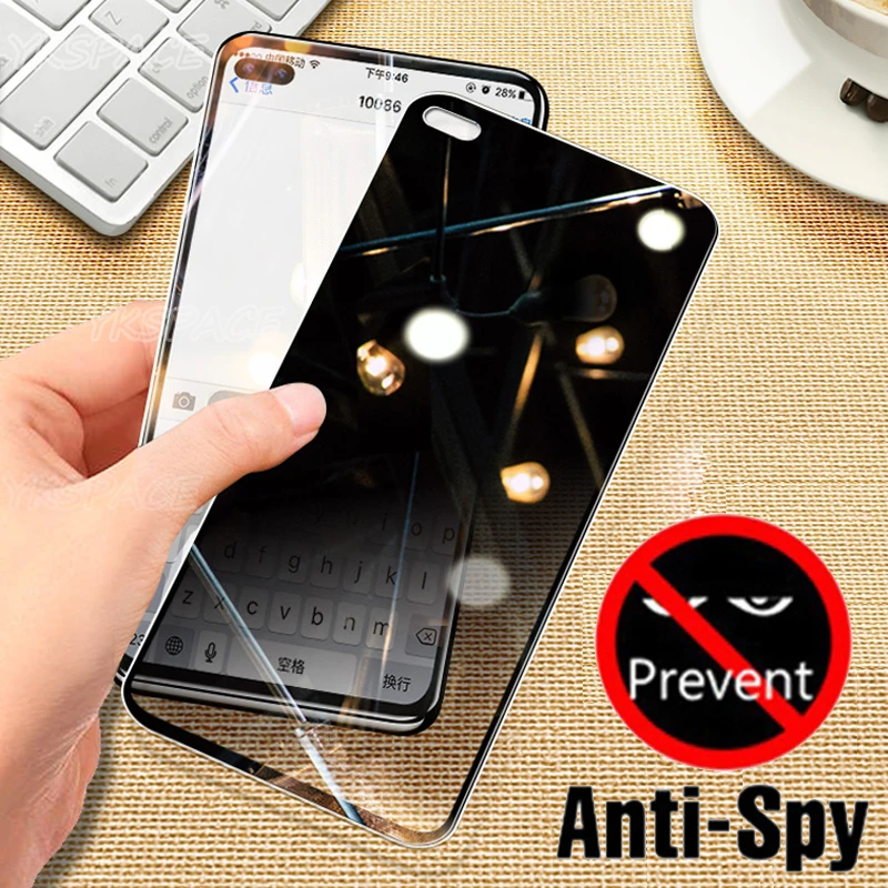 2Pcs Anti Spy Peeping Privacy Screen Protector For OPPO Realme 3 5 6 X Lite X2 XT X50 Pro Q Z Full Cover 9H Tempered Glass Film