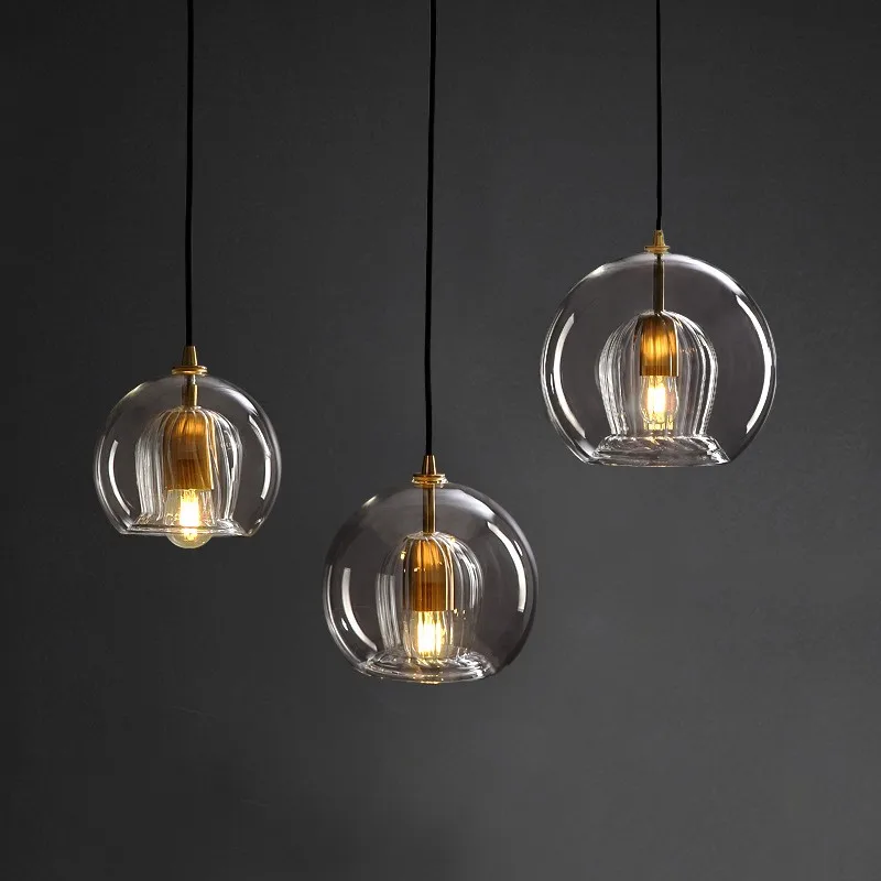 

Nordic restaurant small chandelier modern minimalist household glass chandelier indoor bedroom bedside led chandelier lighting