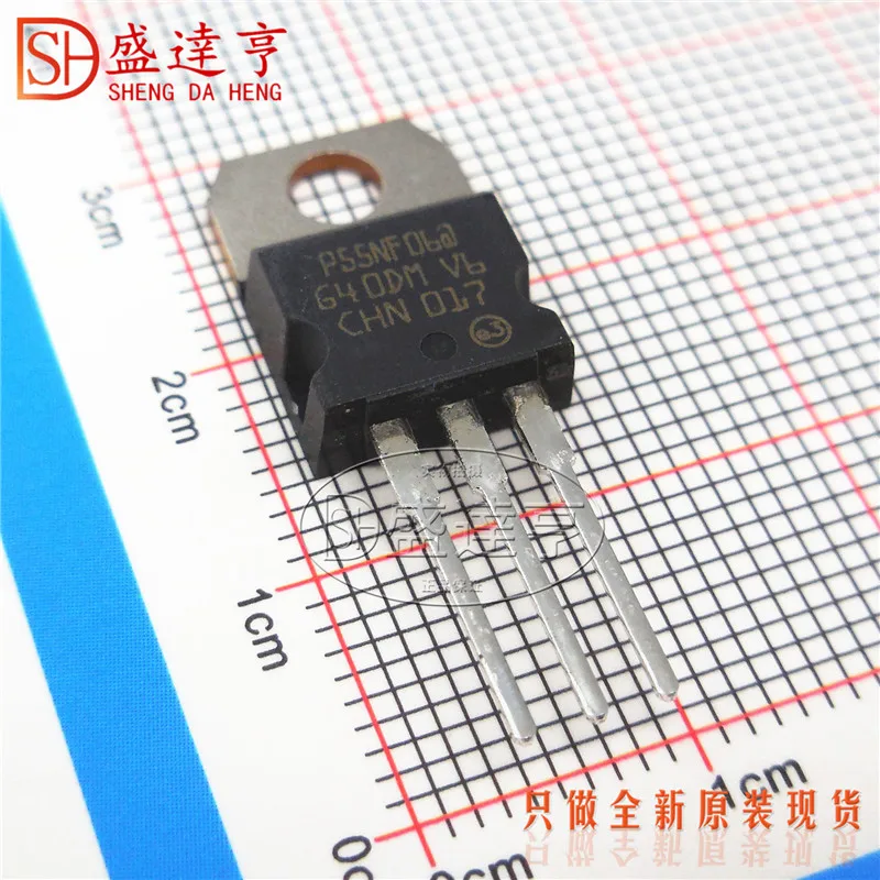 10Pcs/Lot STP55NF06 P55NF06 55A60V TO-220F DIP MOSFET Transistor  NEW Original In Stock