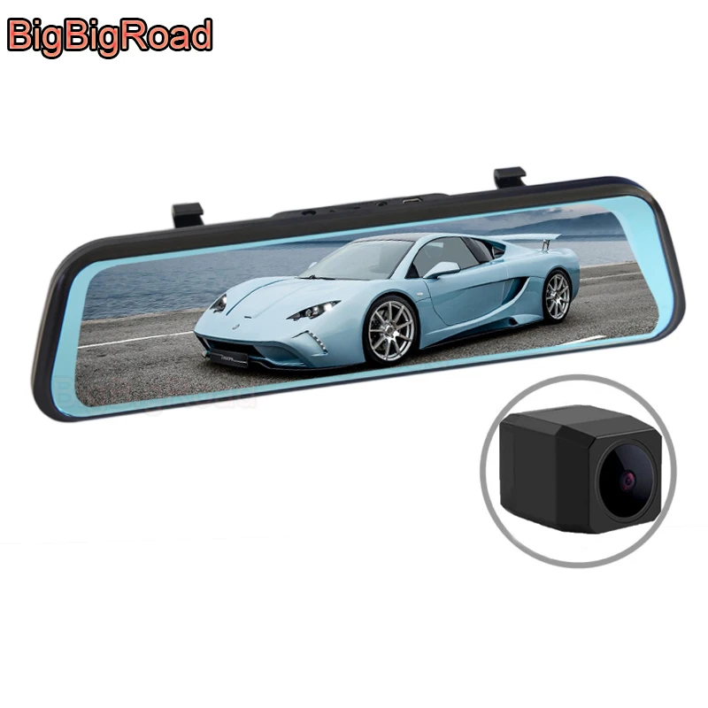 BigBigRoad Car DVR Dash Camera IPS Stream RearView Mirror Video Recorder For Great Wall Wingle 5 6 7 C30 C20R C50 M2 M4 V80