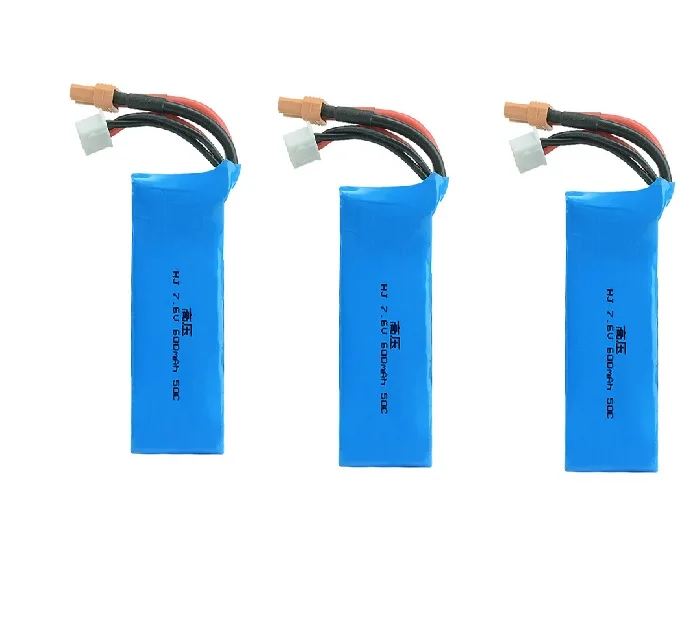 2/3/4PCS  600mAh 7.6V 50C Lipo Battery with XT30 Plug for Micro RC FPV Racing  FPV Drone