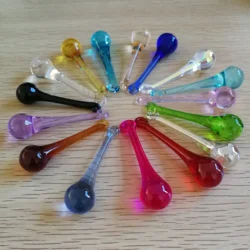 Colgante de gota de lluvia de cristal, piezas de cristal de varios colores para iluminación, candelabro, prismas, 16x60mm, 1 pieza