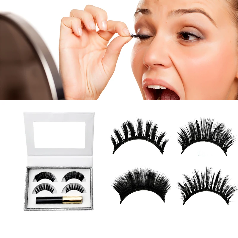 MALI  3Pairs 3D Mink Hair False Eyelashes Natural/Thick Long Eye Lashes Wispy Makeup Beauty Extension Tools