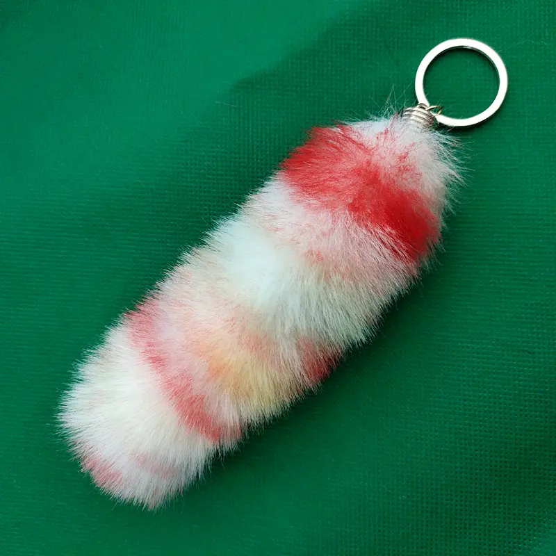 2023 Fake Fur Tail Key Chain Colorful Fluffy Pompon Car Keyring 18 cm Pendant Bag Charming Personality Gifts Hanged Key chains