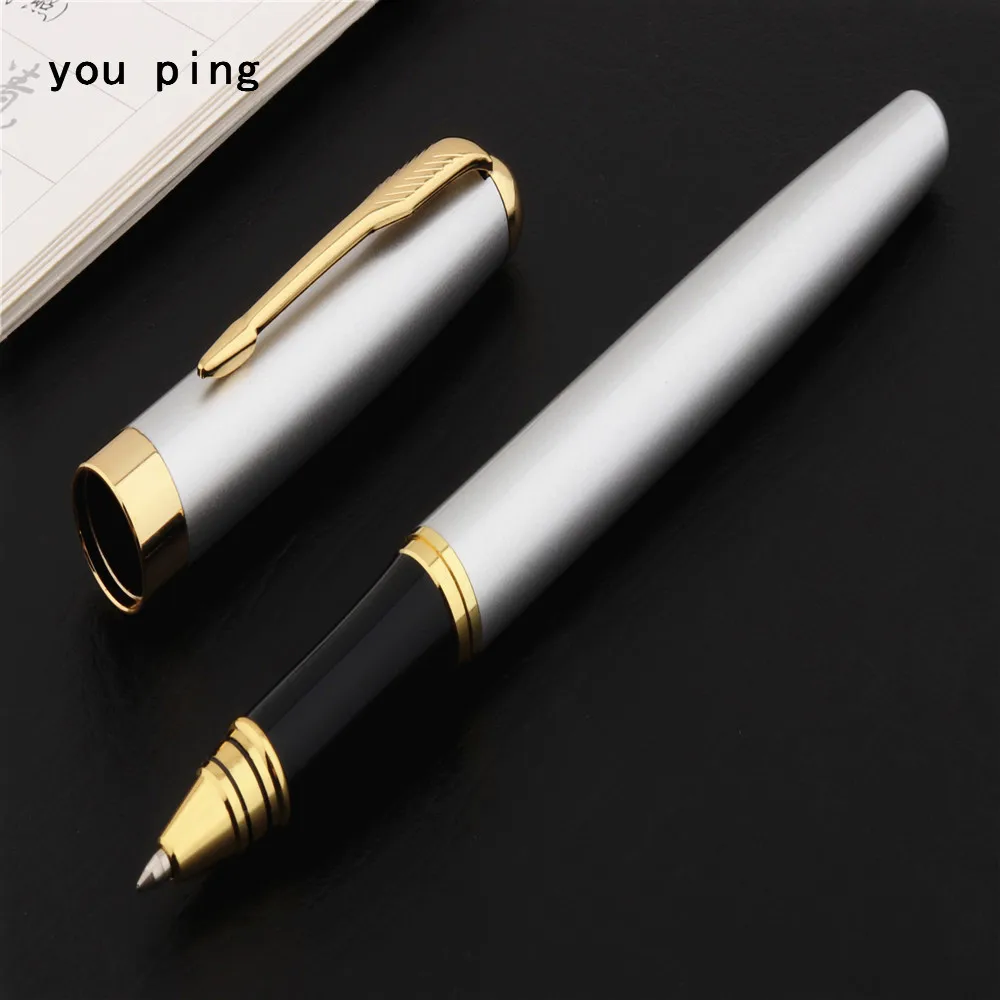 Luxury pen high quality 047 Silver Business office Rollerball Pen New School student stationery Supplies Ballpoint Pens