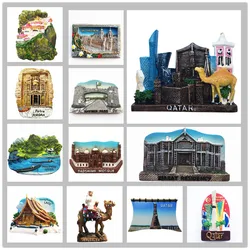 Asia Qatar Pakistan Laos Bhutan Jordan Palestine Tourist Souvenir Fridge Magnets Handicraft Magnetic Refrigerator Gifts