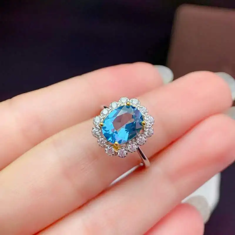 

925 silver topaz Ring fashion gift for women jewelry Open ring Cute style Sweet style fine j0709551agb