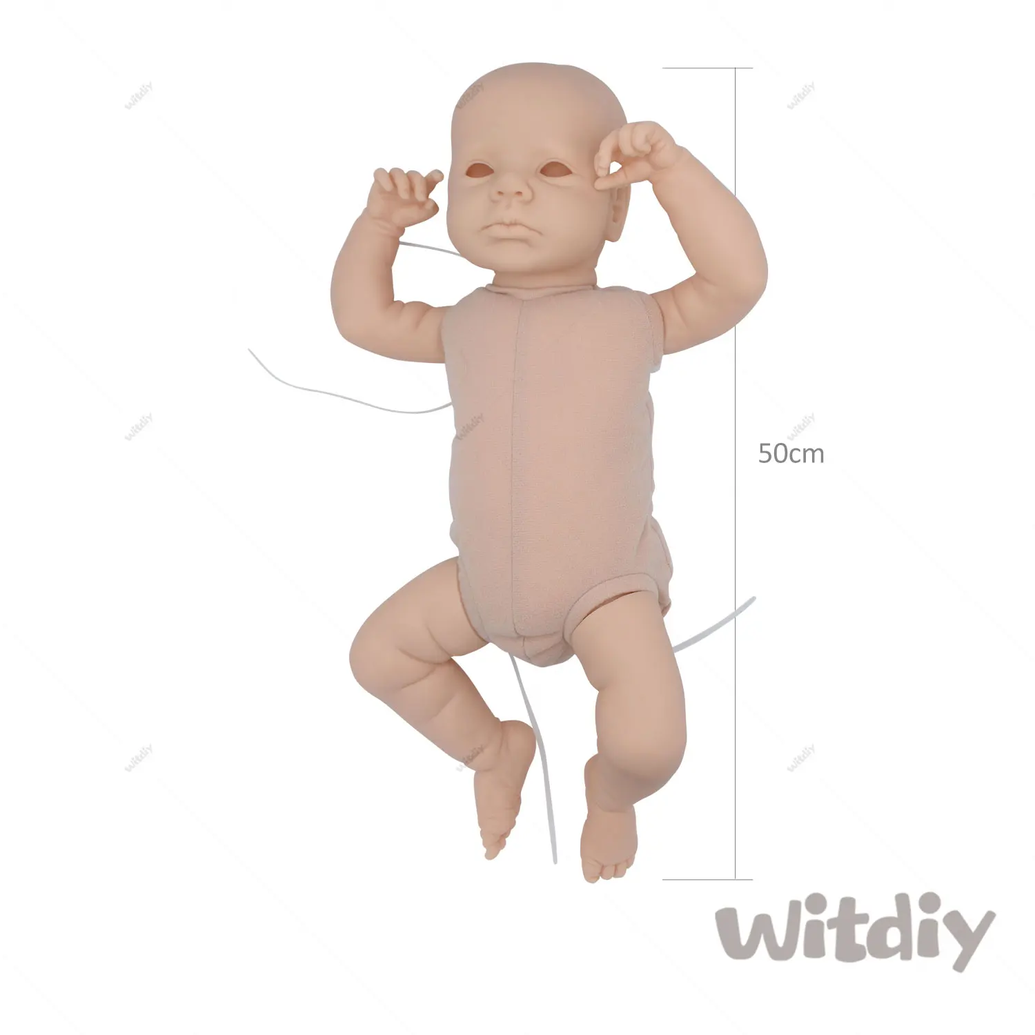 Witdiy  Loulou 50 cm/19.69 inch new vinyl blank reborn doll baby unpainted kit/Give 2 gifts