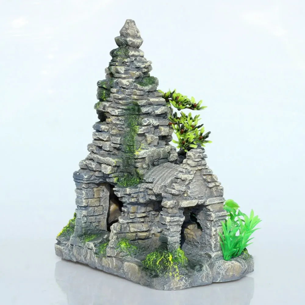 Fish Tank Landscaping Rockery Aquarium Decoration Landscaping Accessories Shrimp Shelter House Ornament Resin Crafts Decor