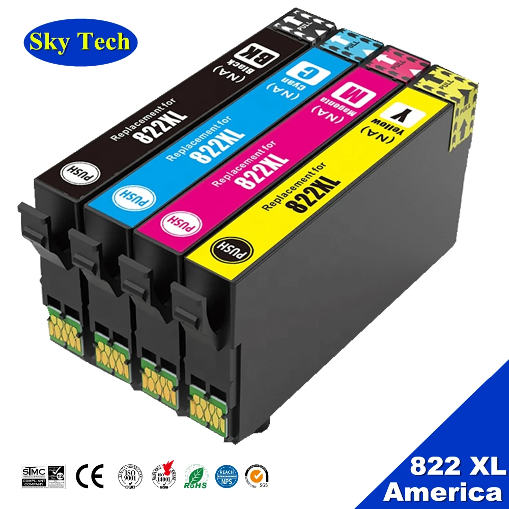 Sky T822XL 822XL Ink Cartridge Premium Ink for Epson WorkForce Pro WF-3820 WF-3823 WF-4820 WF-4830 WF-4834  ect printer