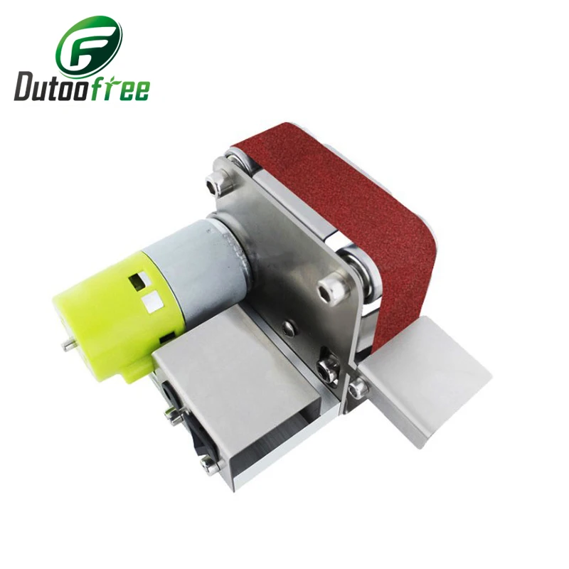 7 Speed Mini Belt Sander Stainless Steel Desktop Electric Sanding Polishing Grinding Machine With 10PCS Belts 775/795/895 Motor