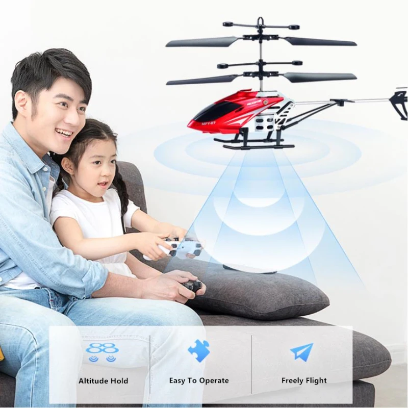 Stable Flight Remote Control Helicopter Double Propeller Direction Trim High Toughness Blade Anti-Crash Cool Light Kid Plane Toy