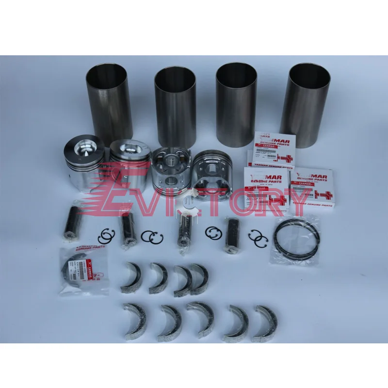 

For YANMAR 4D98E 4TNE98 engine overhaul rebuild kit piston ring liner gasket bearing conneting rod water pump