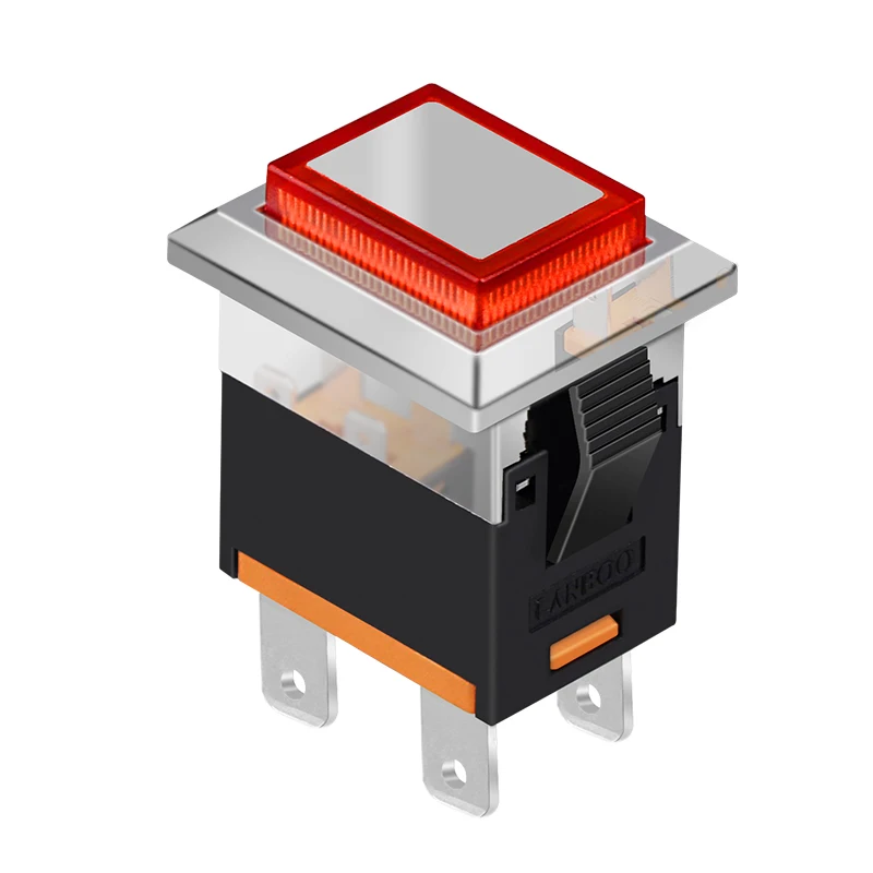 LANBOO 1913 series Square Switch 4/Pin latching or momentary With Light Switch 15A