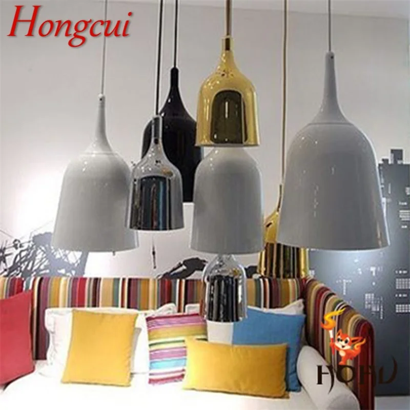 

Hongcui Contemporary Pendant Light Creative Bell Shade LED Lamps Fixtures For Home Decorative Dining Room