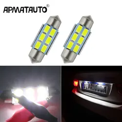 Apmatauto-luces Led para matrícula de coche, sin errores, 36mm, C5W 5730 SMD, lámpara de 12V, para BMW E36, E39, E46, E90, E91, E92, E53, E60, E65, E71, 2 uds.