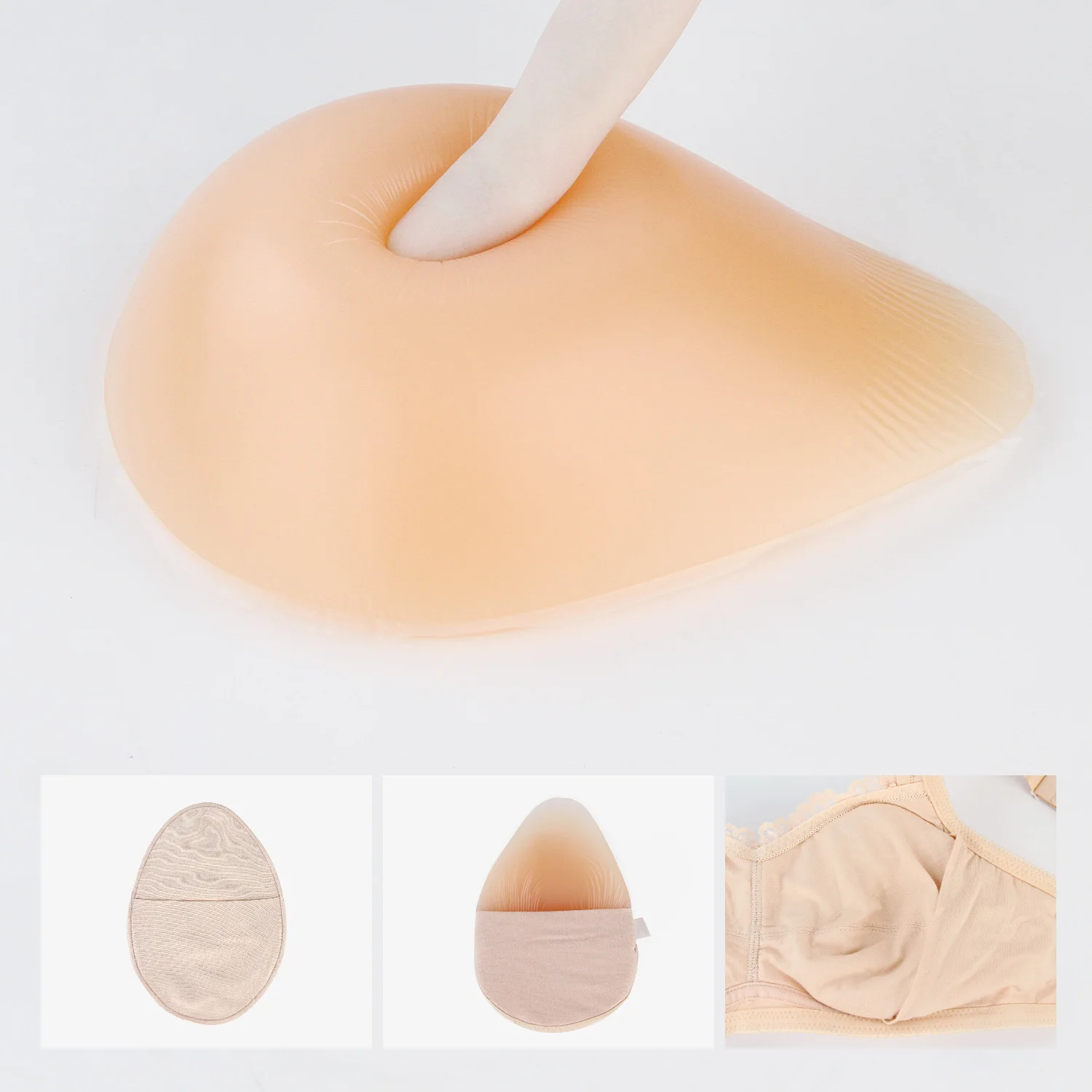 Onefeng em forma de lágrima triângulo forma de mama de silicone peito artificial 150-700 g/pc falso peitos grandes para mastectomia mulher