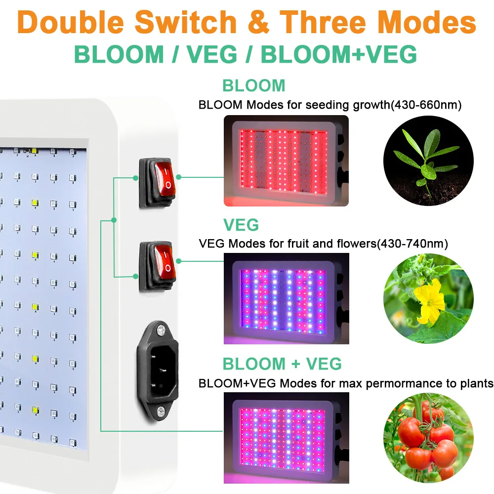 Led Plant Growing Veg Bloom Phyto Lamp Hydroponic Growth Light Greenhouse Fito Light Vegetable Seedling Plant Grow Lighting D30