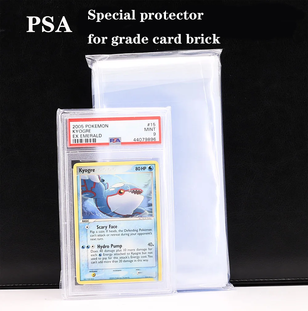 100 PCS/Lot Cards Sleeves Acid Free Transparent Perfect Fit Protector Perfect Size Sleeve For PSA/PTCG/BGS Card Brick