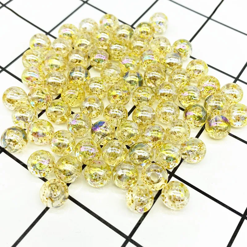 50pcs 8mm AB Color Round Acrylic Bead Loose Spacer Beads For Jewelry Making DIY Bracelet #ZZ04