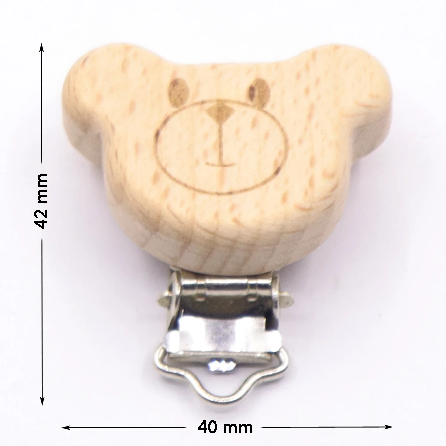 赤ちゃんの歯が生えるリング,17スタイルのブナ材のおしゃぶりクリップ,象の形,星,ハート型,赤ちゃん用のアクセサリー