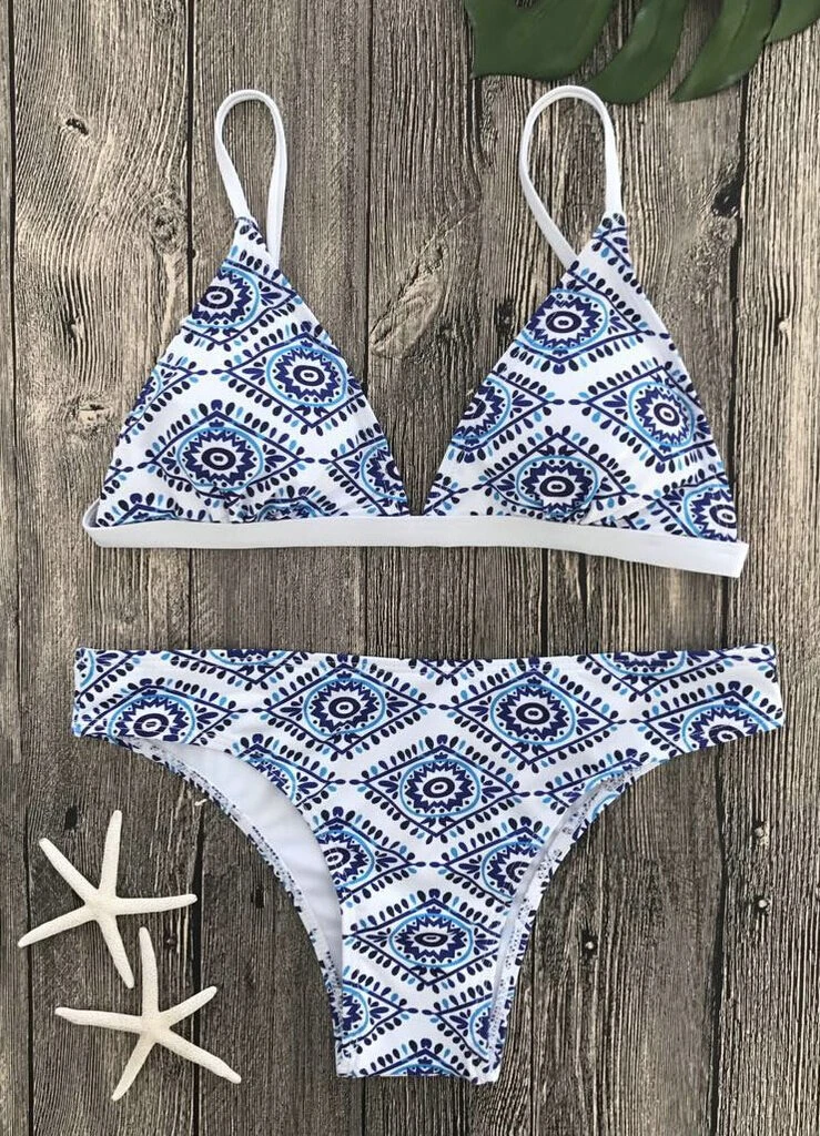 Lato nowe kobiety Bikini Set bandaż strój kąpielowy push up drukowane strój kąpielowy kostiumy kąpielowe dwuczęściowy zestaw