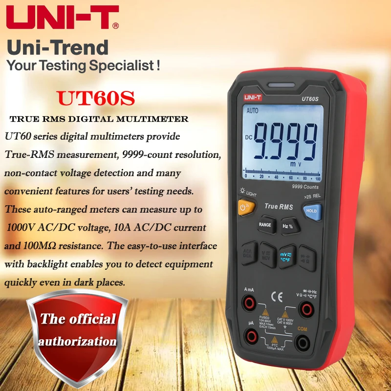 UNI-T UT60S UT60BT True RMS Digital Multimeter;Resistance/Capacitance/Temperature Measurement