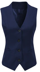 Women's Formal 4 Button V-Neck Business Dress Suit Vest Waistcoat Жилет женский
