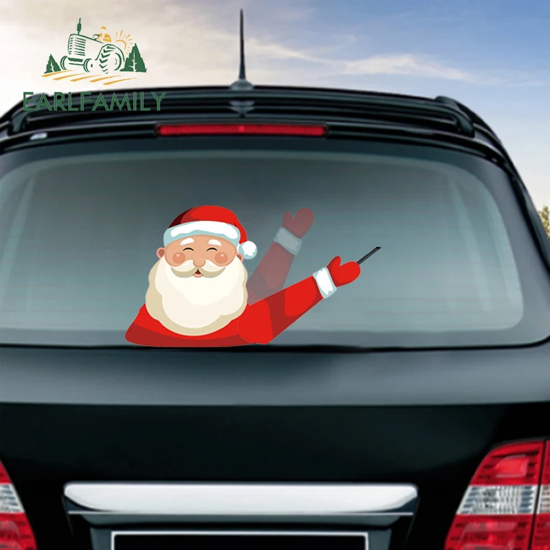 

EARLFAMILY 20cm for Santa Claus Wiper Car Stickers Waterproof Car Styling Decal Auto Windshield Vinyl Campervan Scratch-Proof