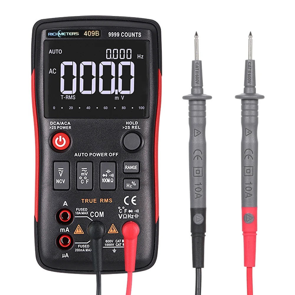 Digital Multimeter RM409B/101/102 Multimetro 9999/8000 Counts with Analog Bar Graph AC/DC Voltage Ammeter Current Ohm Auto