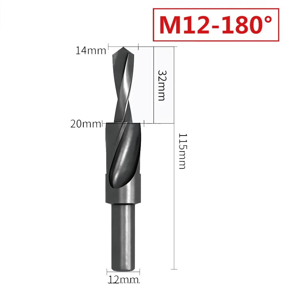 90/180 درجة M3-12 HSS غاطسة دوامة خطوة مثقاب الخشب لحفر المعادن conwomsunk الحفر الفرعية خطوة الحفر الشطب