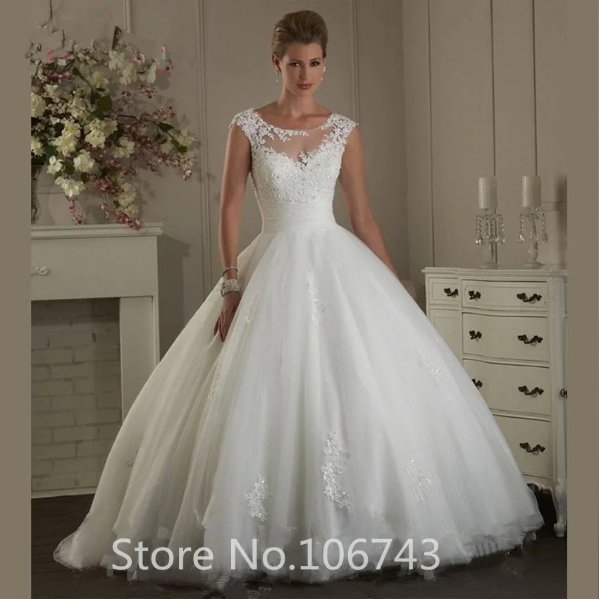 2018 laço branco applique vestidos de casamento vestido de baile vestidos de noiva tule aberto volta varredura trem vestido de noite