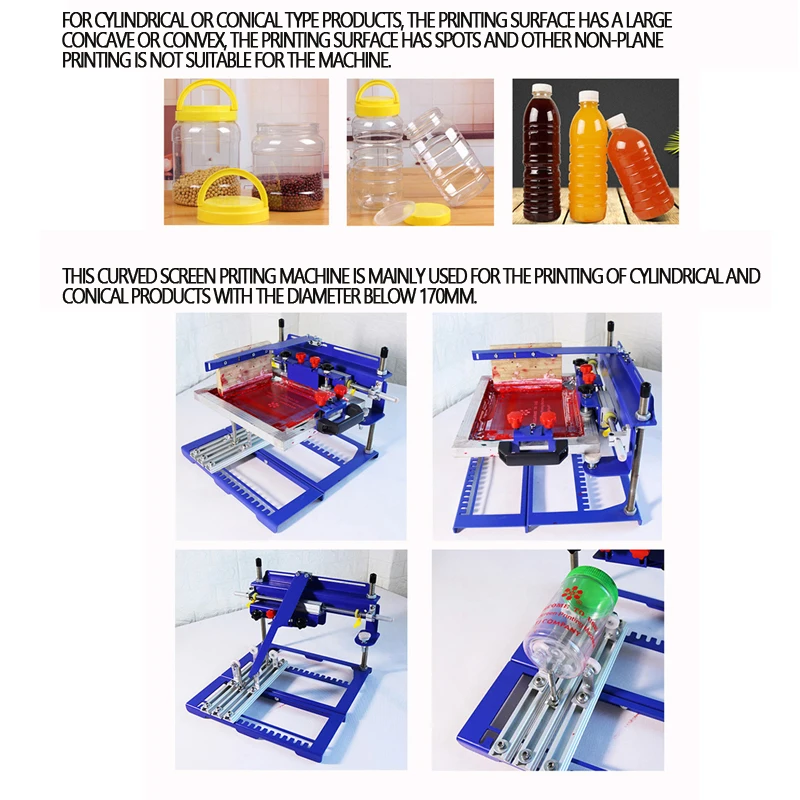 Manual Toroidal Screen Printer/Curved Surface Screen Printing Machine/Manual Silk Screen Printer